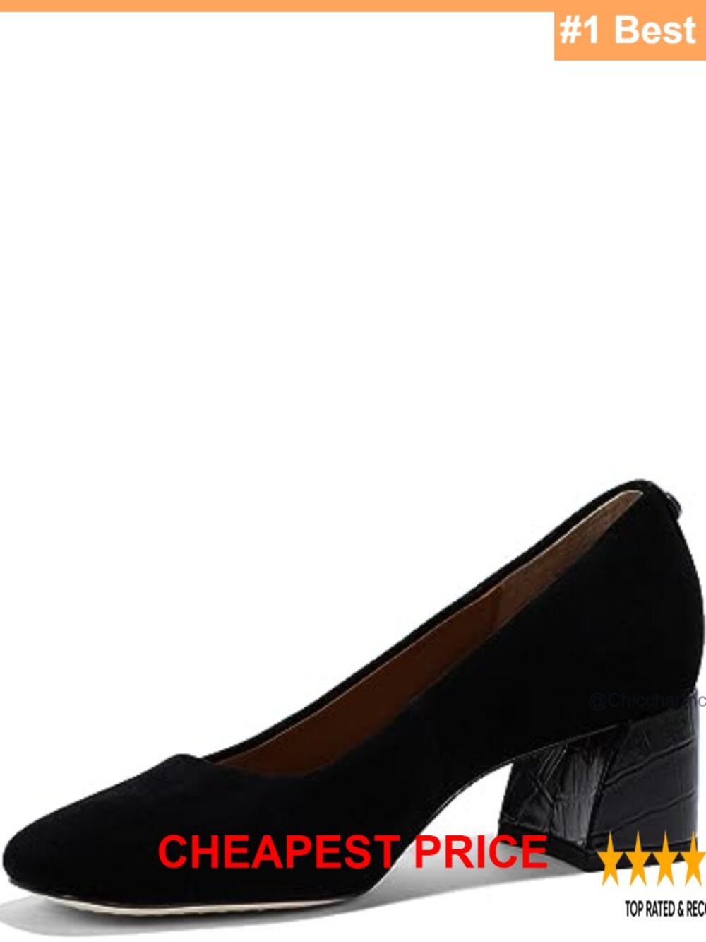 Square Closed Toe 2" Block Heel Pumps Memory Foam Insole Flexible